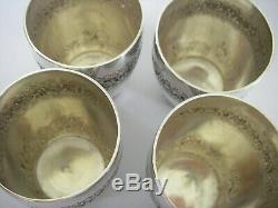 608gr Silver Cambodia Indochina Shaker Cups Former Service Cocktail