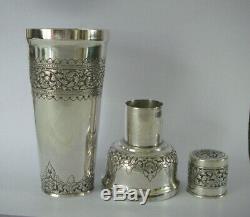 608gr Silver Cambodia Indochina Shaker Cups Former Service Cocktail