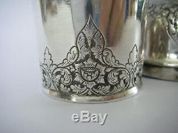 608gr Silver Cambodia Indochina Shaker Cups Former Service Cocktail