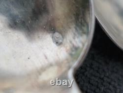 6 Antique Coffee Tea Spoons, Solid Silver Mercury Mark