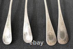 6 Antique Coffee Tea Spoons, Solid Silver Mercury Mark