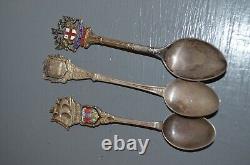 6 Old Silver Souvenir Spoons