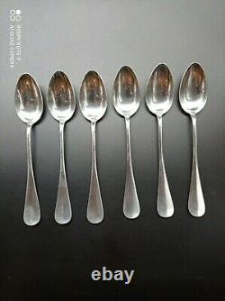 6 Old Small Spoon In Solid Silver Decoration Floral Medallion In Box