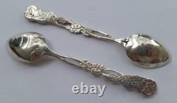 6 Pretty Antique Silver Plated Small Spoons with Rose Design and Leaf Bowl 6 Pretty Antique Silver Plated Small Spoons with Rose Design and Leaf Bowl