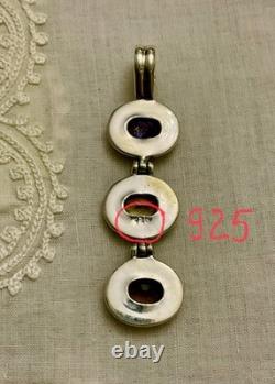 ANCIENT Imposing SOLID SILVER PENDANT TOPAZ AMETHYST CITRINE CREATOR