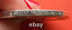 ANCIENT MEDAL IN SOLID SILVER THE BREEZE RISES 1876 in UNC