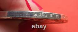 ANCIENT MEDAL IN SOLID SILVER THE BREEZE RISES 1876 in UNC