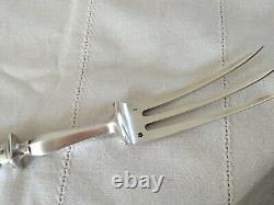 ANCIENT SOLID SILVER CARVING SET MINERVE LEG OF LAMB FORK KNIFE 19th CENTURY