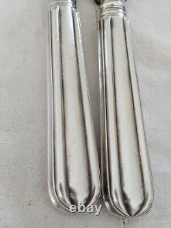 ANCIENT SOLID SILVER CARVING SET MINERVE LEG OF LAMB FORK KNIFE 19th CENTURY