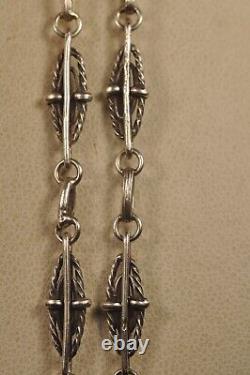 ANCIENT SOLID SILVER LONG NECKLACE 19th CENTURY 100CM
