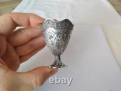 ANCIENT ZARF OTTOMAN EMPIRE SOLID SILVER Turkish coffee glass holder