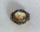 Antique 19th Century Solid Silver & 18k Gold Miniature Painted Renaissance-style Brooch