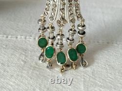 ANTIQUE ART DECO PENDANT 18K GOLD SOLID SILVER EMERALD DIAMOND chandelier 1930