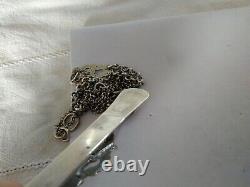 ANTIQUE CHATELAINE KEYBOARD ARLESIAN 19th CENTURY REGIONAL SILVER SOLID JEWELRY