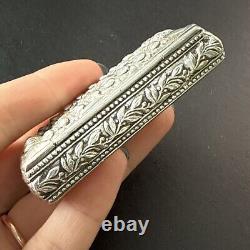 ANTIQUE PILL BOX POWDER COMPACT Solid Silver Cherubs