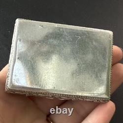 ANTIQUE PILL BOX POWDER COMPACT Solid Silver Cherubs