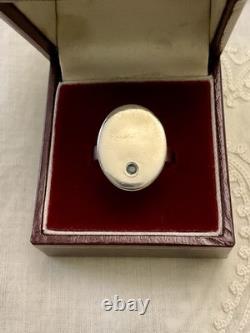 ANTIQUE RING For Little Finger SAPPHIRE AND STERLING SILVER - SUPERB SIGNET RING