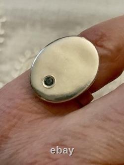 ANTIQUE RING For Little Finger SAPPHIRE AND STERLING SILVER - SUPERB SIGNET RING