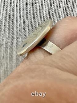 ANTIQUE RING For Little Finger SAPPHIRE AND STERLING SILVER - SUPERB SIGNET RING