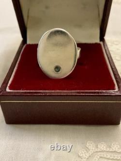 ANTIQUE RING For Little Finger SAPPHIRE AND STERLING SILVER - SUPERB SIGNET RING