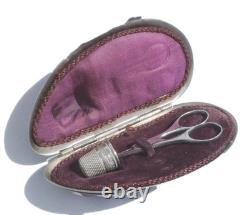 ANTIQUE SILVER GILT SEWING SET LATE 19TH EARLY 20TH CENTURY SCISSORS