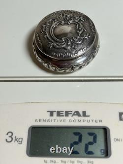 ANTIQUE SILVER PILL BOX 19th CENTURY ROCOCO STYLE, Weight 22 Gr