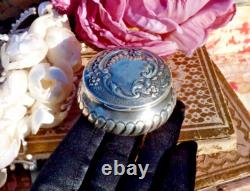 ANTIQUE SILVER PILL BOX 19th CENTURY Rococo Style, Weight 24 g