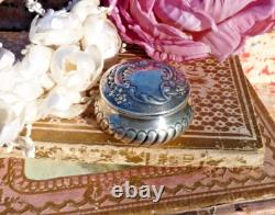 ANTIQUE SILVER PILL BOX 19th CENTURY Rococo Style, Weight 24 g