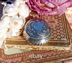 ANTIQUE SILVER PILL BOX 19th CENTURY Rococo Style, Weight 24 g