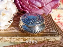 ANTIQUE SILVER PILL BOX 19th CENTURY Rococo Style, Weight 24 g