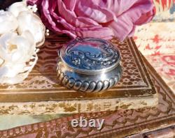 ANTIQUE SILVER PILL BOX 19th CENTURY Rococo Style, Weight 24 g