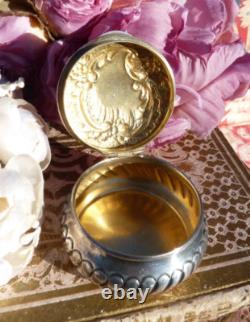 ANTIQUE SILVER PILL BOX 19th CENTURY Rococo Style, Weight 24 g