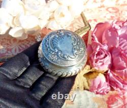 ANTIQUE SILVER PILL BOX 19th CENTURY Rococo Style, Weight 24 g