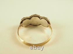 ANTIQUE SOLID GOLD AND SILVER GARTER RING 19th c T56