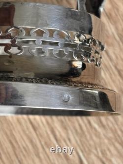 ANTIQUE SOLID SILVER DRAGGER 1st ROOSTER & BACCARAT CRYSTAL COAT OF ARMS LATE 18TH CENTURY