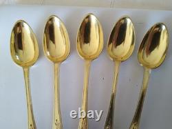 ANTIQUE SOLID SILVER GILT SPOONS 1789 18th Century Pierre Nicolas SOMMÉ