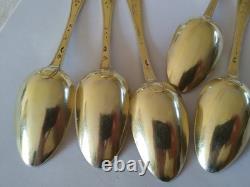 ANTIQUE SOLID SILVER GILT SPOONS 1789 18th Century Pierre Nicolas SOMMÉ