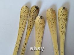 ANTIQUE SOLID SILVER GILT SPOONS 1789 18th Century Pierre Nicolas SOMMÉ ANTIQUE SOLID SILVER GILT SPOONS 1789 18th Century Pierre Nicolas SOMMÉ
