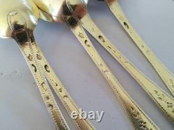 ANTIQUE SOLID SILVER GILT SPOONS 1789 18th Century Pierre Nicolas SOMMÉ