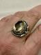 Antique Solid Silver Ring Very Intricate Impressive Real Topaz