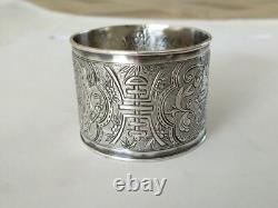 ANTIQUE STERLING SILVER CHINESE EXPORT NAPKIN RING