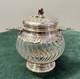 Antique Sugar Bowl Or Candy Dish In Sterling Silver And Crystal By Silversmith Veyrat Minerve 19th Century