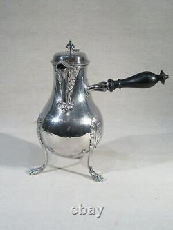 A. H. Dubois Old Panseuse Cafetiere In Silver Silver Ebene Epoque End XVIII