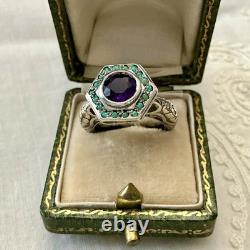 Amethyst, Opal, Solid Silver, Sublime Antique Ring, Chiseling