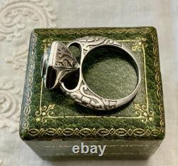 Amethyst, Opal, Solid Silver, Sublime Antique Ring, Chiseling