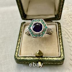 Amethyst, Opal, Solid Silver, Sublime Antique Ring, Chiseling
