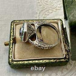 Amethyst, Opal, Solid Silver, Sublime Antique Ring, Chiseling