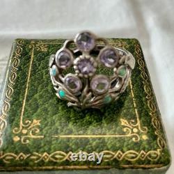 Amethyst, Opal, Solid Silver, Very Beautiful Antique Victorian Ring
