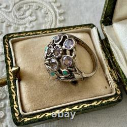 Amethyst, Opal, Solid Silver, Very Beautiful Antique Victorian Ring