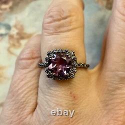 Amethyst Size Cushion Silver Massif, Beautiful Old Ring